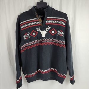Chaps Button Mock Neck Heavy Sweater